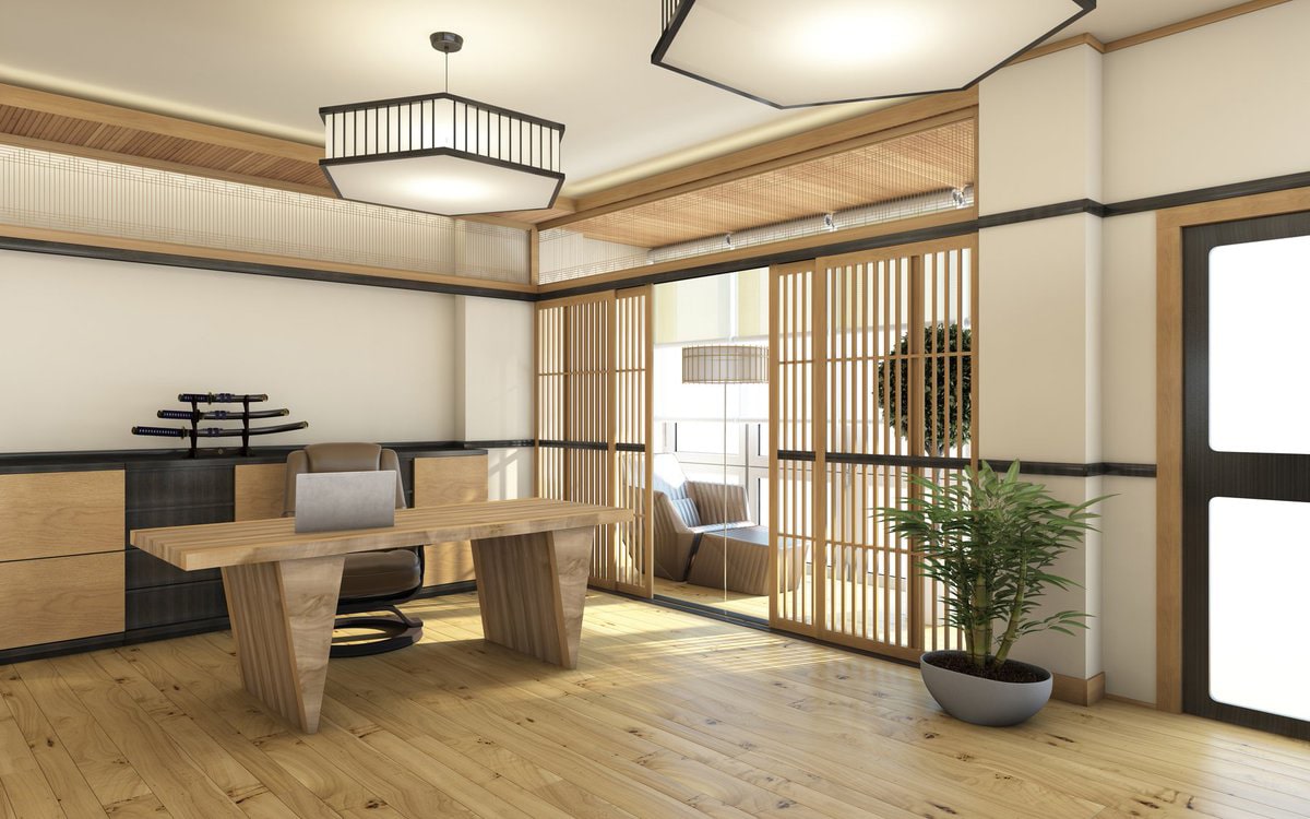 đồ nội thất thiên nhiên cho phòng khách Nhật Bản