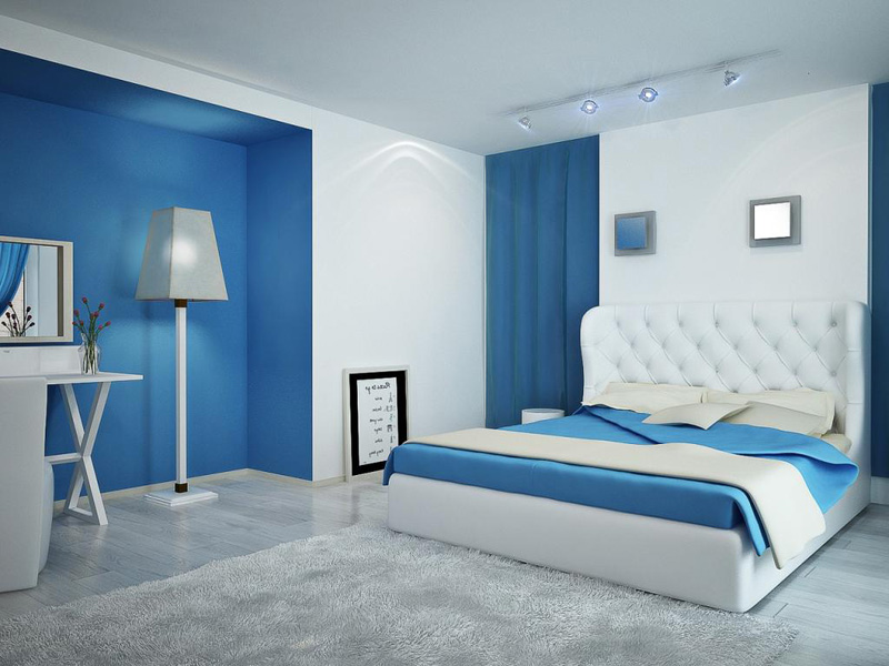 Phòng ngủ màu xanh dương
