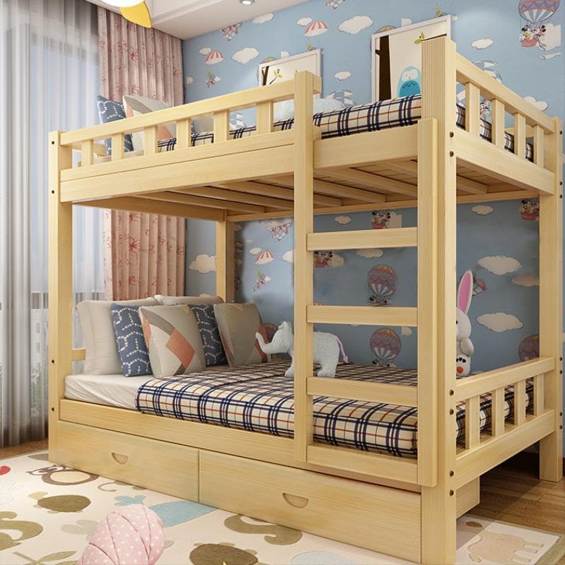 Trang trí phòng bằng giường ngủ gỗ pallet 2 tầng
