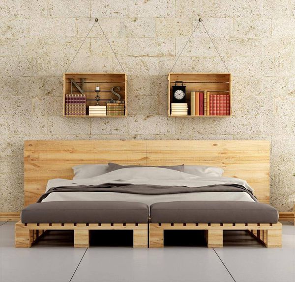Trang trí phòng ngủ bằng pallet gỗ đẹp