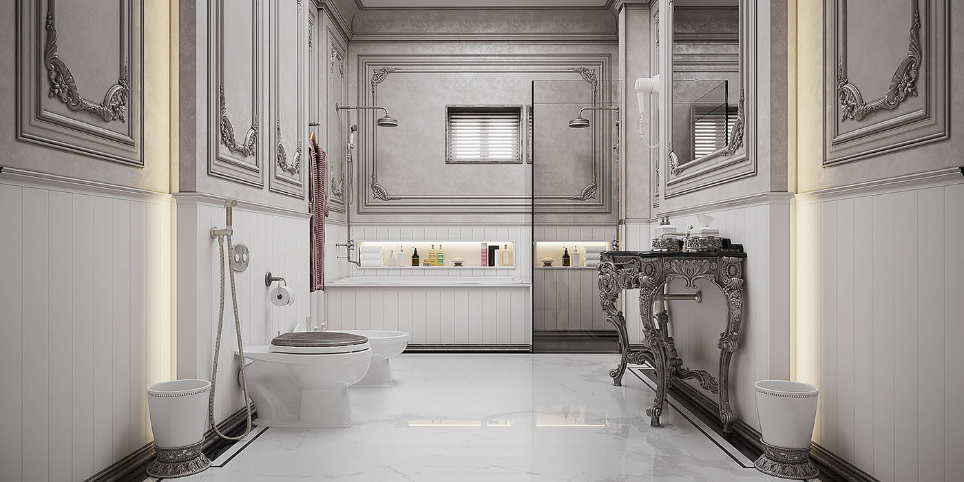 Top 50 mẫu nội thất phòng tắm tân cổ điển đẹp nhất