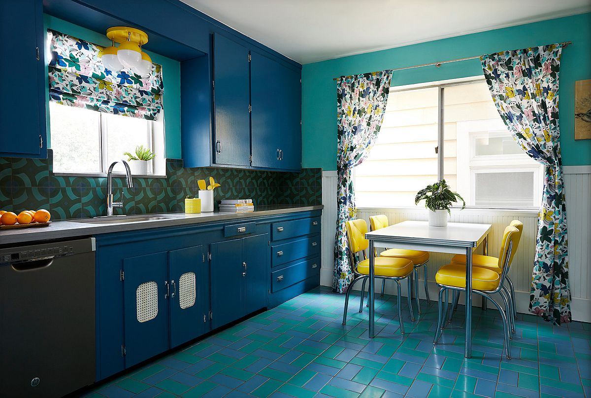 phòng bếp màu xanh