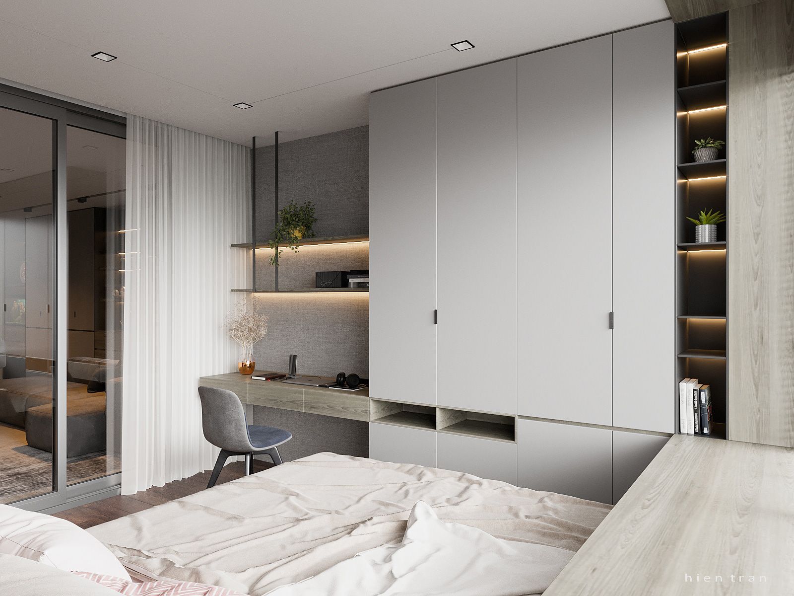 Không chỉ là một phòng ngủ bình thường nữa, không gian này sẽ cho bạn cảm giác hoàn toàn mới lạ và thú vị. Thiết kế của phòng ngủ 13m2 được trang trí với những màu sắc tươi tắn, đồ đạc tiện nghi và các giải pháp tiết kiệm không gian sáng tạo.