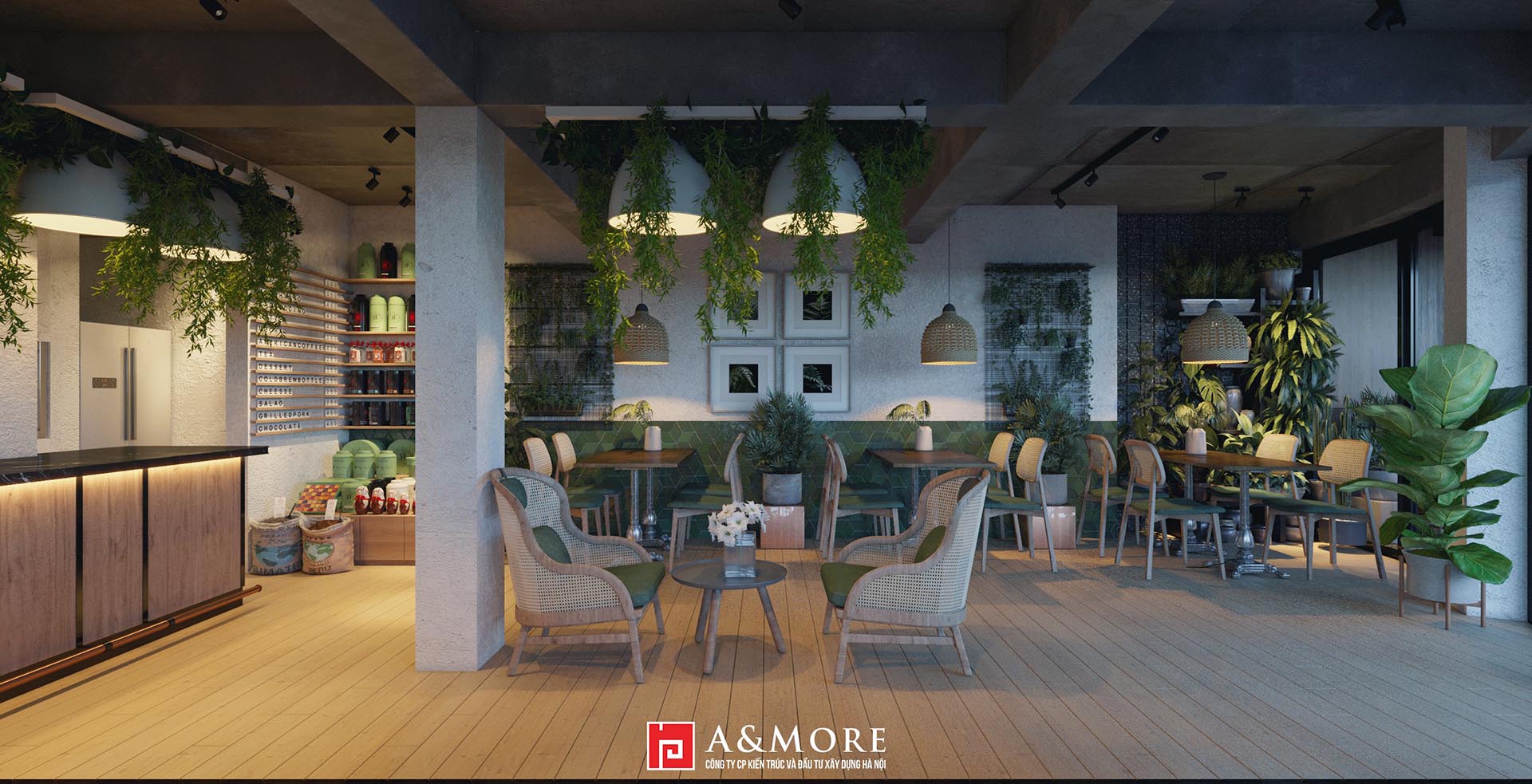 Thiết kế nội thất quán cafe