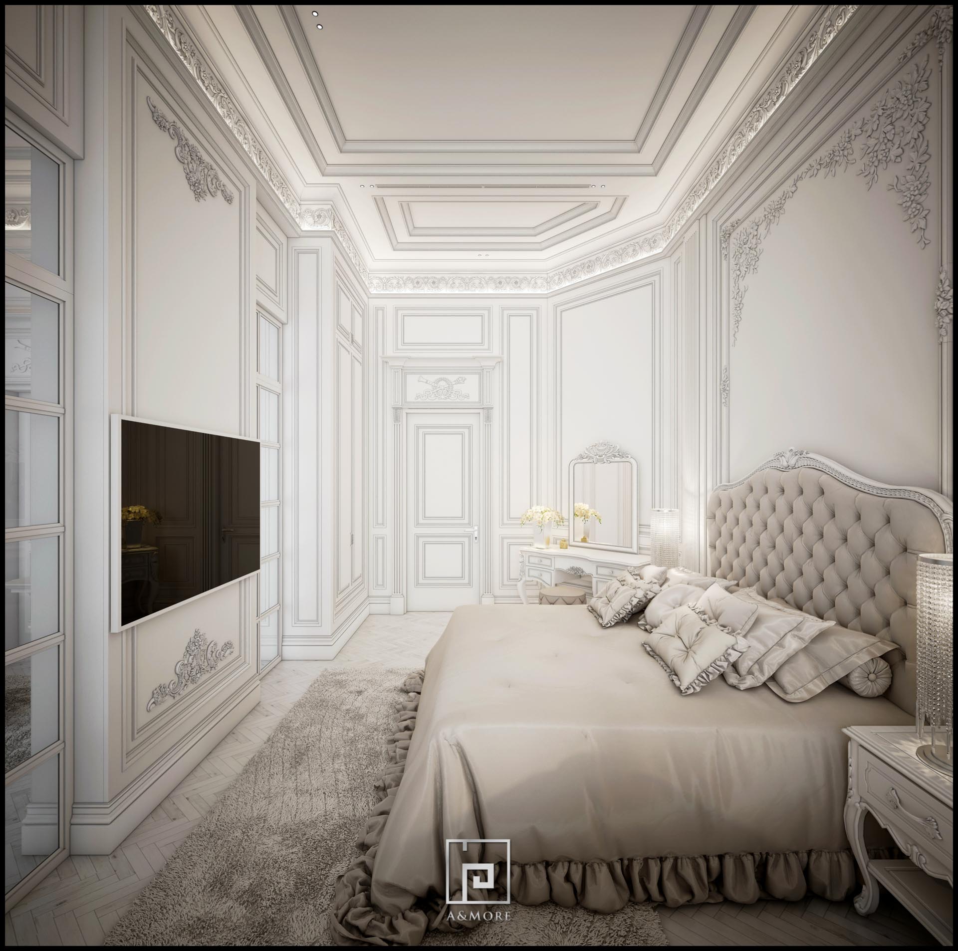 Thiết kế phòng ngủ biệt thự Đăk Lăk