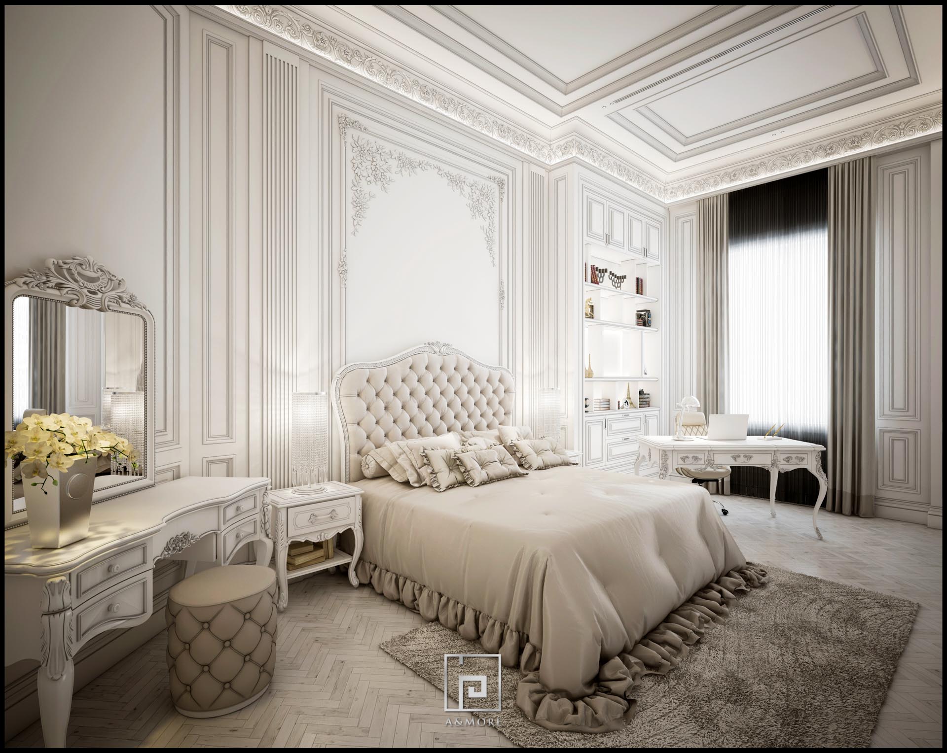 Thiết kế phòng ngủ biệt thự Đăk Lăk