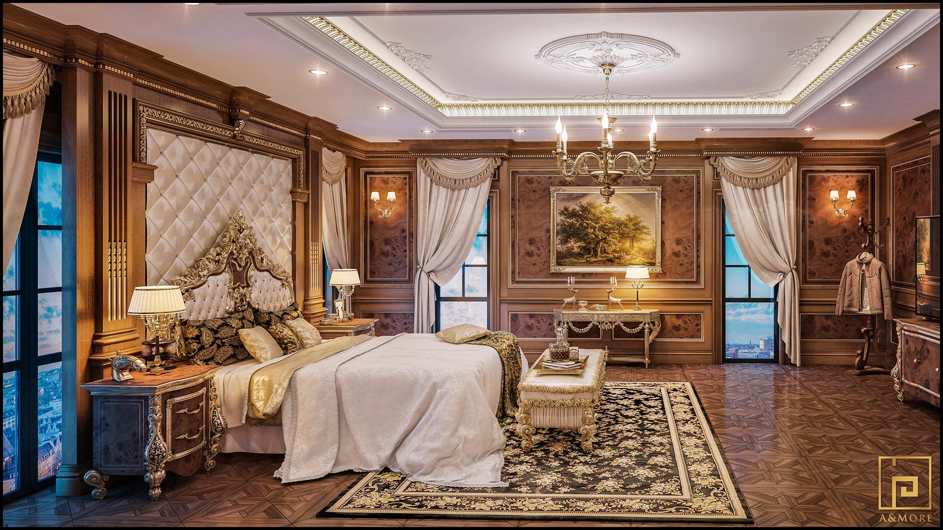 Thiết kế nội thất biệt thự cao cấp - phòng ngủ