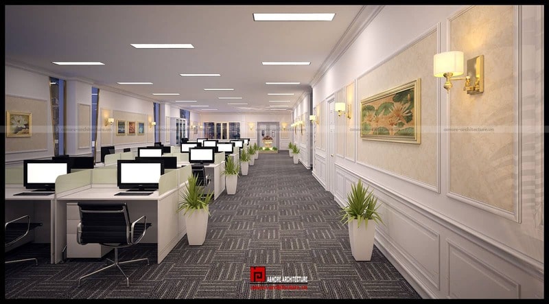 thiết kế văn phòng 90m2 mẫu thiết kế văn phòng 90m2 chia phòng