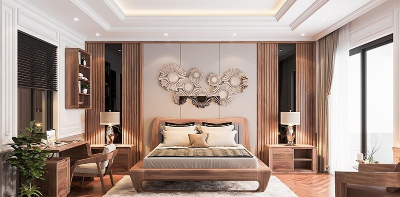 nội thất chung cư bằng gỗ óc chó