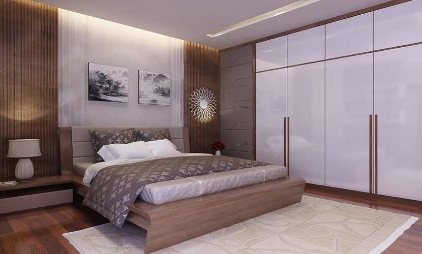 nội thất chung cư bằng gỗ óc chó