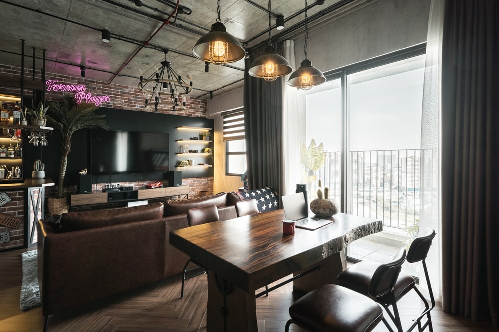 nội thất chung cư bằng gỗ óc chó