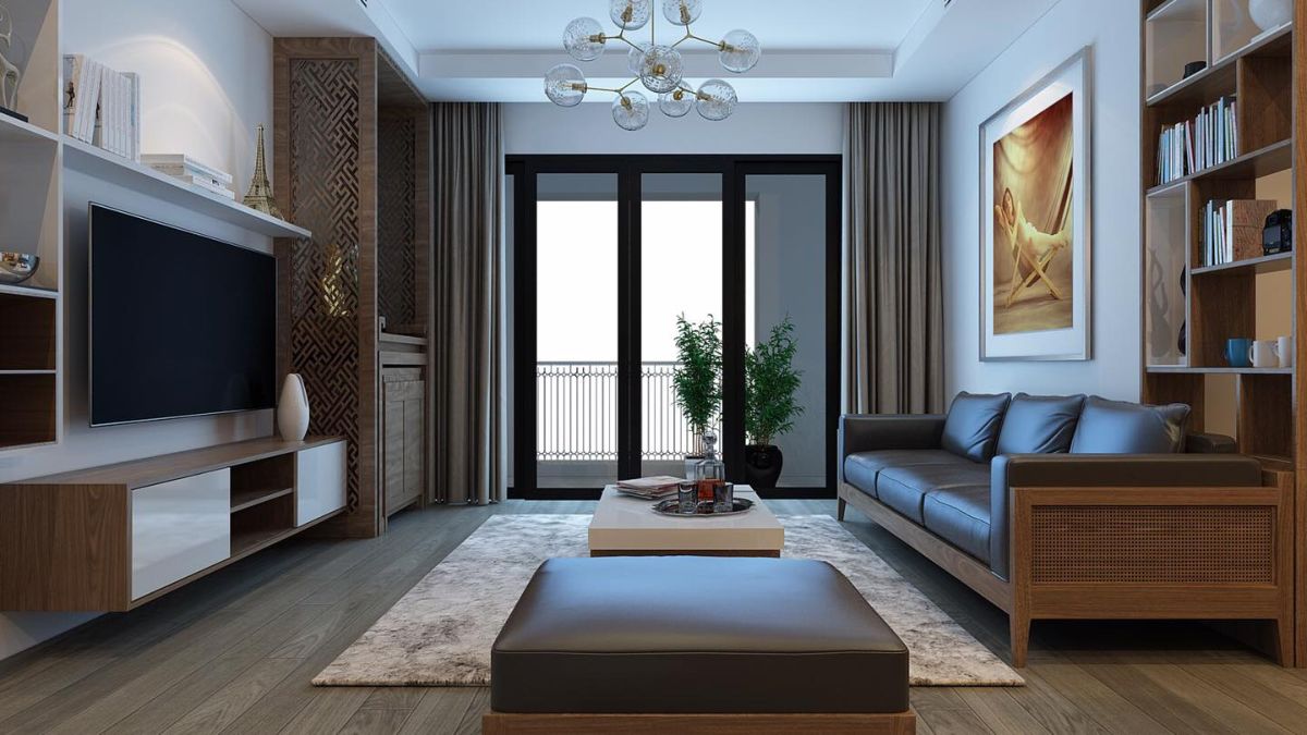 nội thất chung cư gỗ óc chó