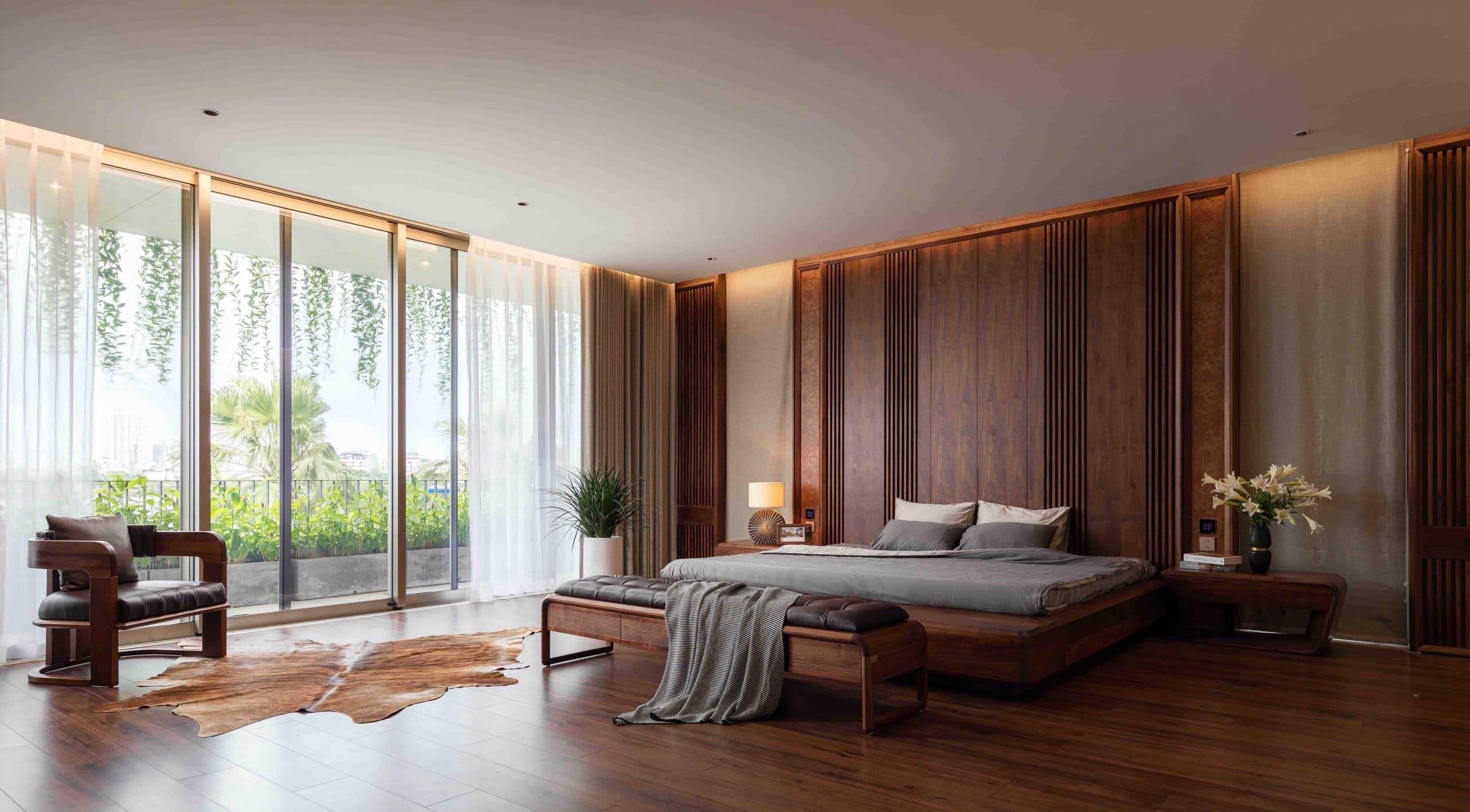 nội thất chung cư bằng gỗ óc chó