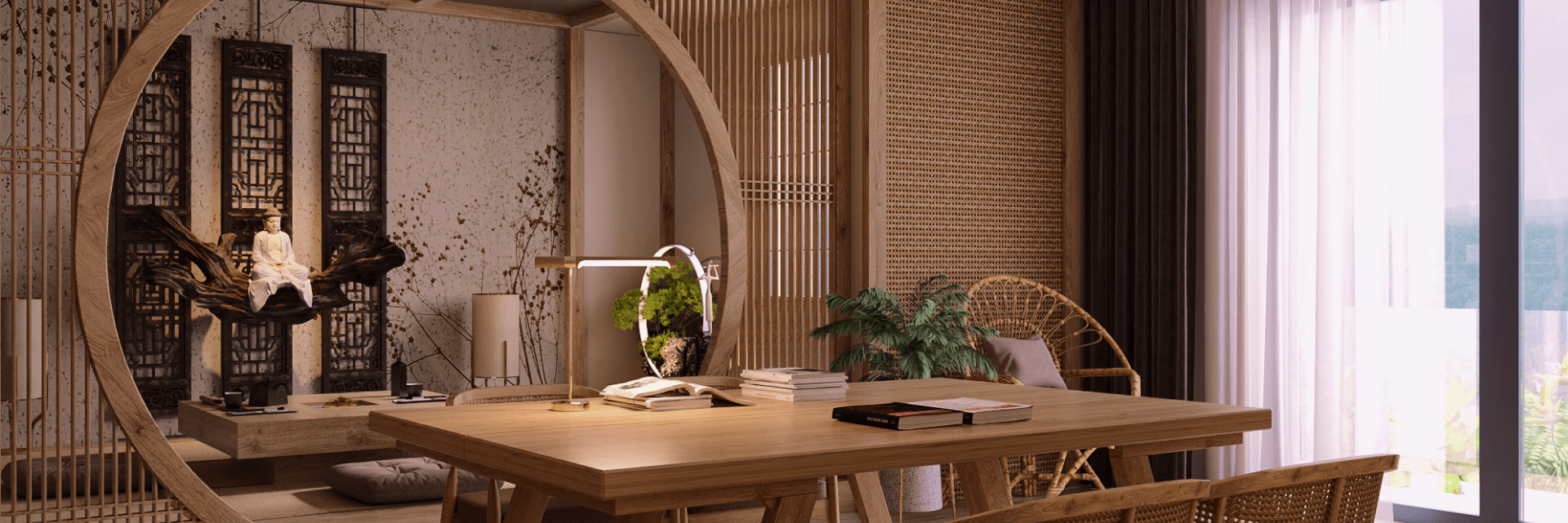 thiết kế nội thất chung cư gỗ óc chó